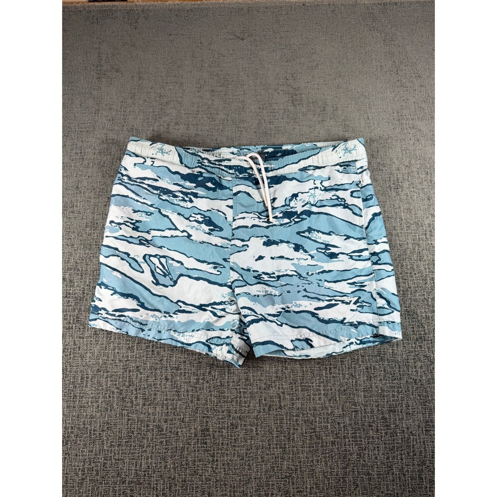 Gymshark Mens Blue Tiger Camo Swim Shorts Medium Mesh Lined Trunks